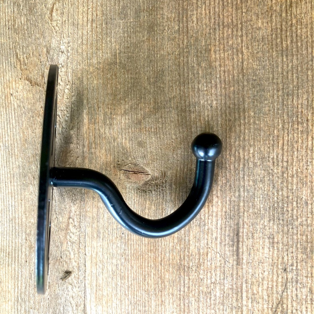❤️ WALL HOOK, BLACK WITH STAR, METAL - Picture 4 of 5